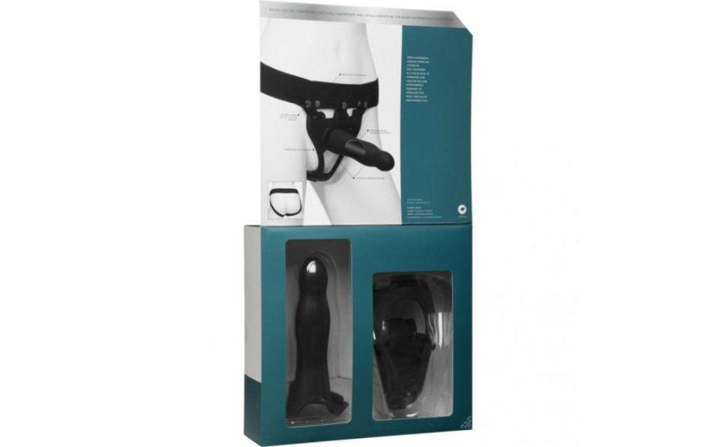 Be Daring 7in Bulbed Dong 2 Pc Hollow Silicone Strap - On Set - Adult Toys