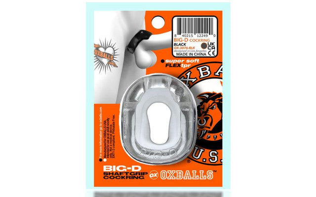 Big D Shaft Grip Cock Ring Clear - Naughty by Nature Adult Store