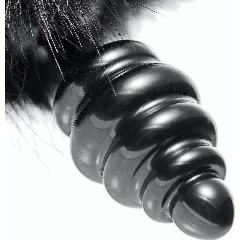Black Bunny Tail Anal Plug - Adult Toys