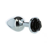 Black Rose 3in Metal Butt Plug - Adult Toys