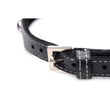 Bling Vixen Leather Choker w Clear Rhinestones - Adult Toys