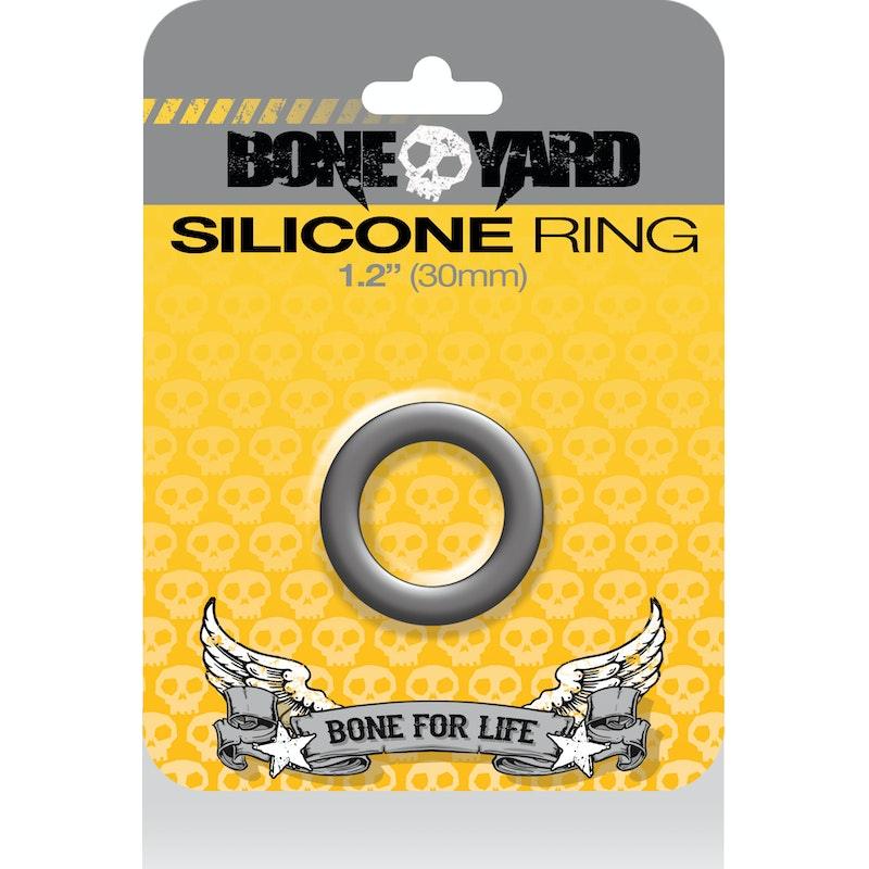 Boneyard Silicone Cock Ring – 30mm Medical Grade Grey Stretcher - Adult Toys