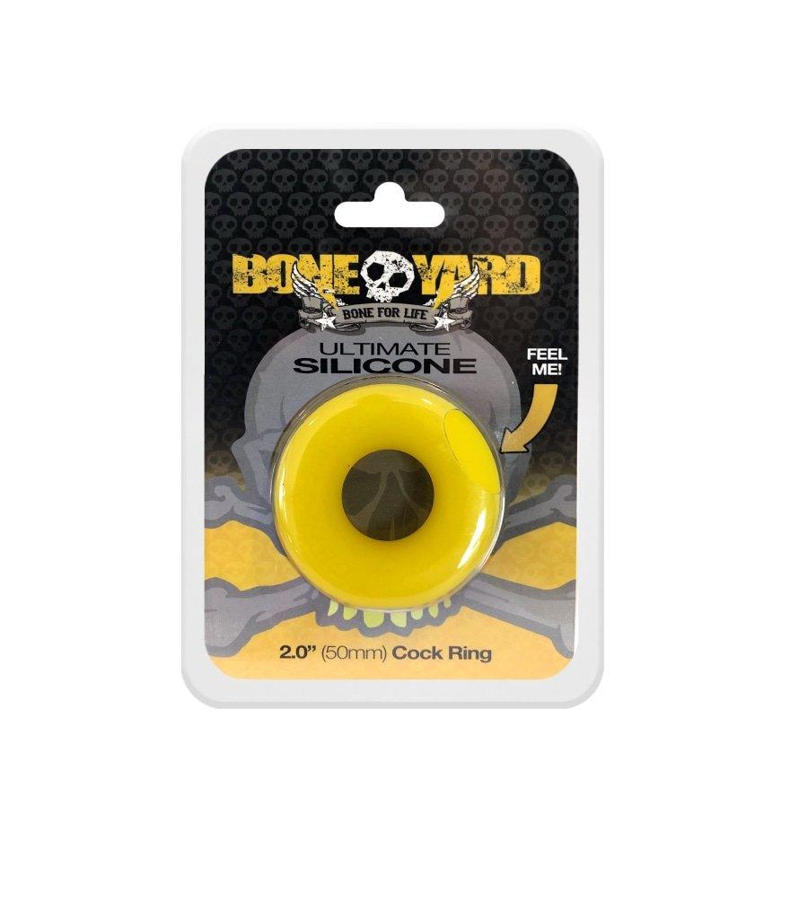 Boneyard Ultimate Silicone Cock Ring – Yellow Durable Stretch Ring - Adult Toys