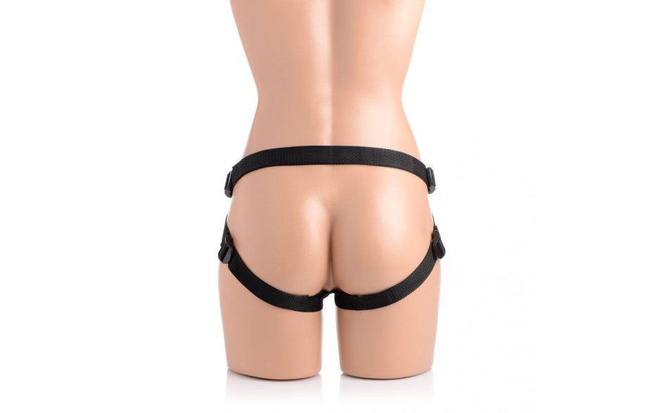 Brazen 8" Silicone Dildo w Harness Flesh - Adult Toys