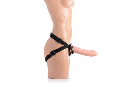 Brazen 8" Silicone Dildo w Harness Flesh - Naughty by Nature Adult Store