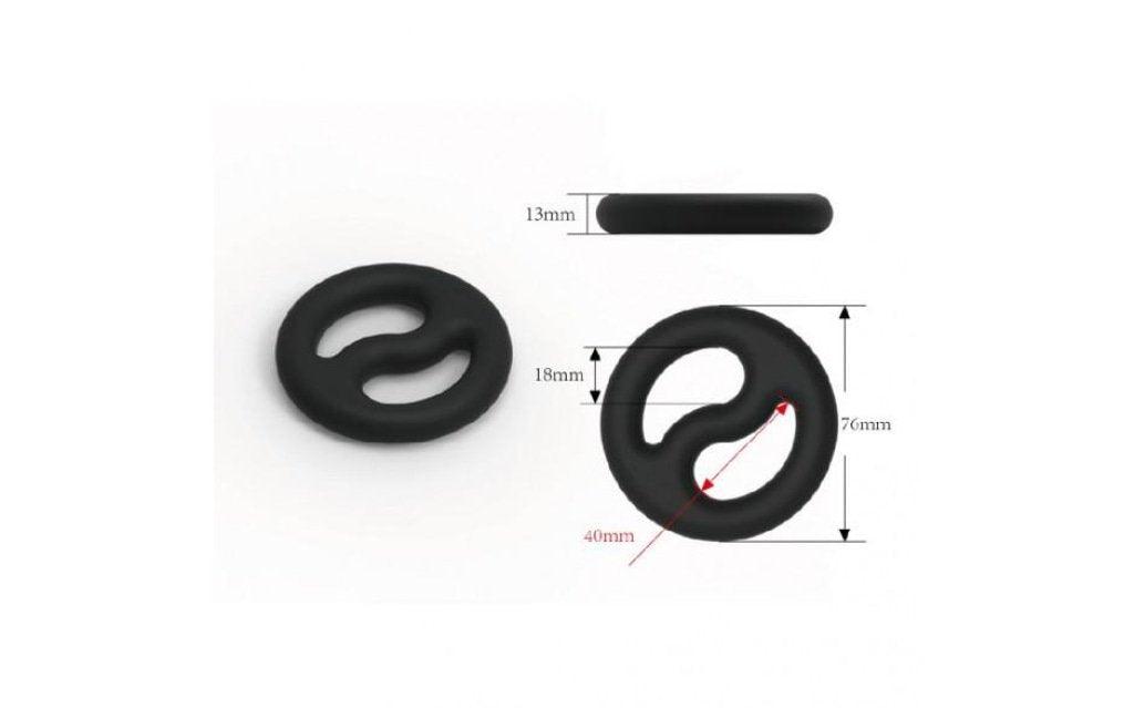 Brutus Yin Yang Silicone Cock and Ball Duo Ring - Adult Toys