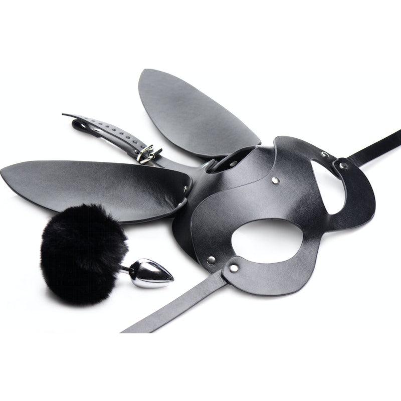 Bunny Tail Anal Plug and Mask Set - Adult Toys