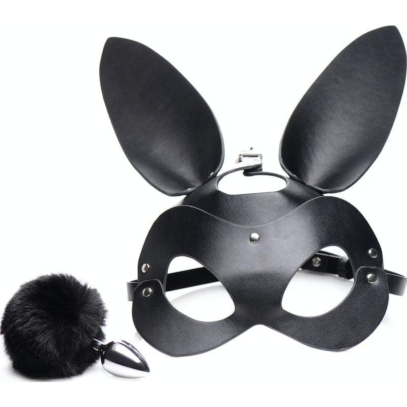 Bunny Tail Anal Plug and Mask Set - Adult Toys