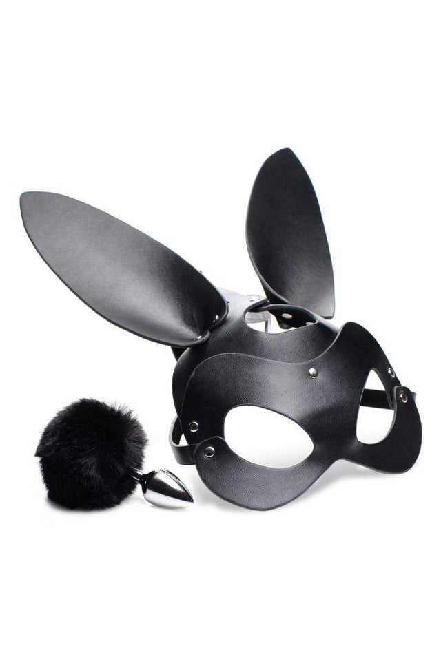 Bunny Tail Anal Plug and Mask Set - Adult Toys