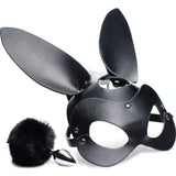 Bunny Tail Anal Plug and Mask Set - Adult Toys