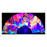 Butterfly Garden Blacklight Folding Fan - Lingerie