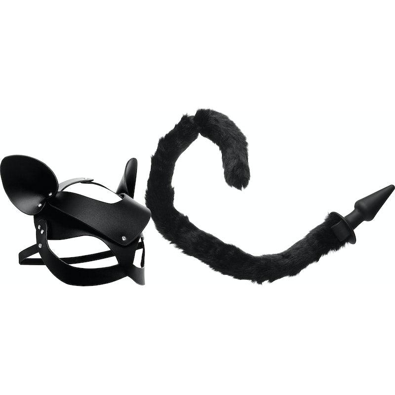 Cat Tail Anal Plug and Mask Set - Adult Toys