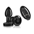 Cheeky Charms Gunmetal Rechargeable Vibrating Metal Butt Plug w Remote Small - Adult Toys