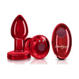 Cheeky Charms Red Rechargeable Vibrating Metal Butt Plug w Remote Small - Adult Toys