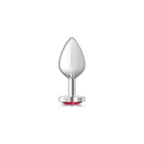 Cheeky Charms Silver Metal Butt Plug w Heart Pink Jewel Medium - Naughty by Nature Adult Store