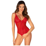 Chilisa Crotchless Teddy Red - Lingerie