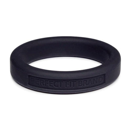 Classic Silicone Medium Stretch Penis Ring 44mm Black - Adult Toys