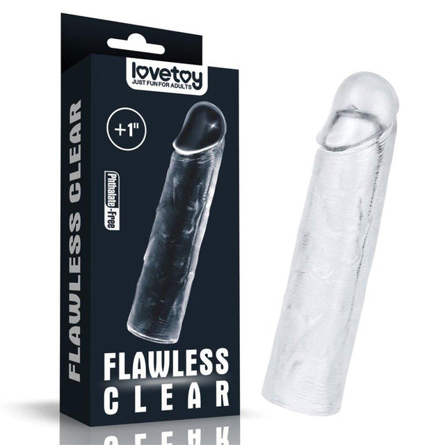 Clear Penis Extender Sleeve Plus 1in - Adult Toys