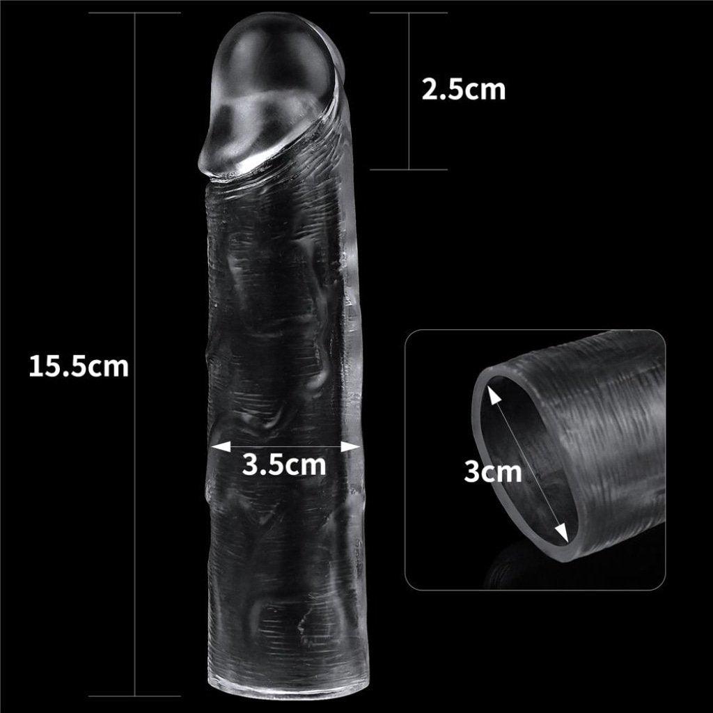 Clear Penis Extender Sleeve Plus 1in - Naughty by Nature Adult Store