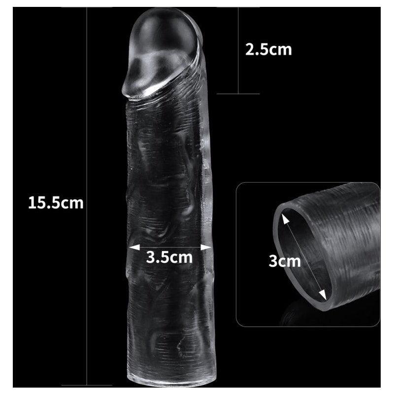 Clear Penis Extender Sleeve Plus 1in - Naughty by Nature Adult Store