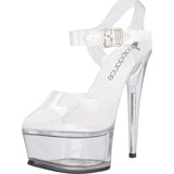 Clear Platform Sandal With Quick Release Strap 6in Heel - Lingerie