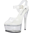 Clear Platform Sandal With Quick Release Strap 6in Heel - Lingerie