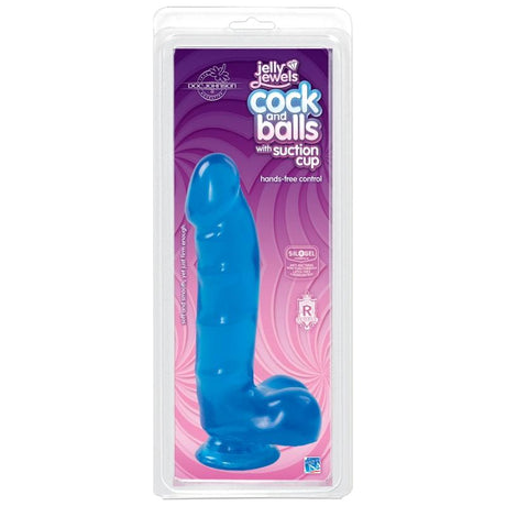 Cock And Balls With Suction Cup Sapphire - Adult Toys
