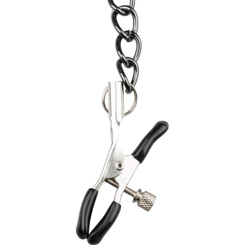 Collar With Nipple Chains - Adult Toys