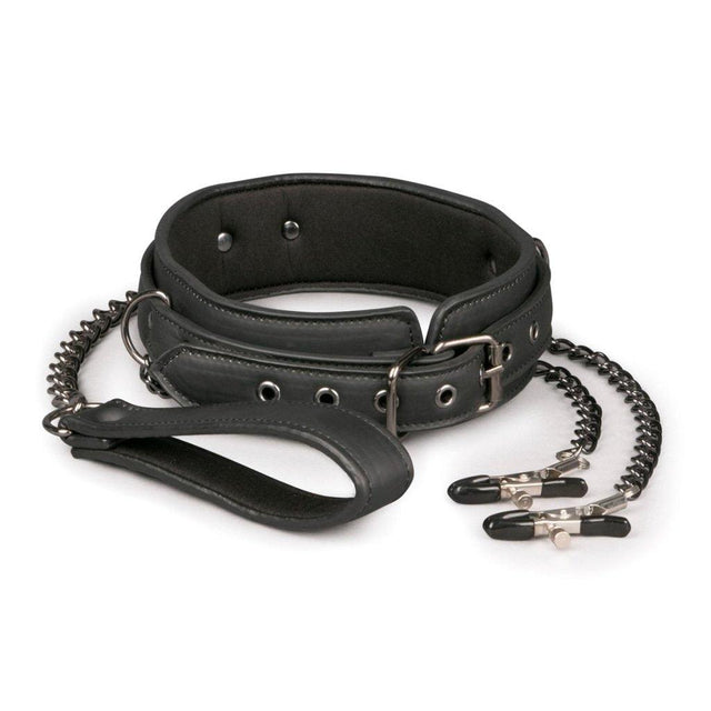 Collar With Nipple Chains - Adult Toys