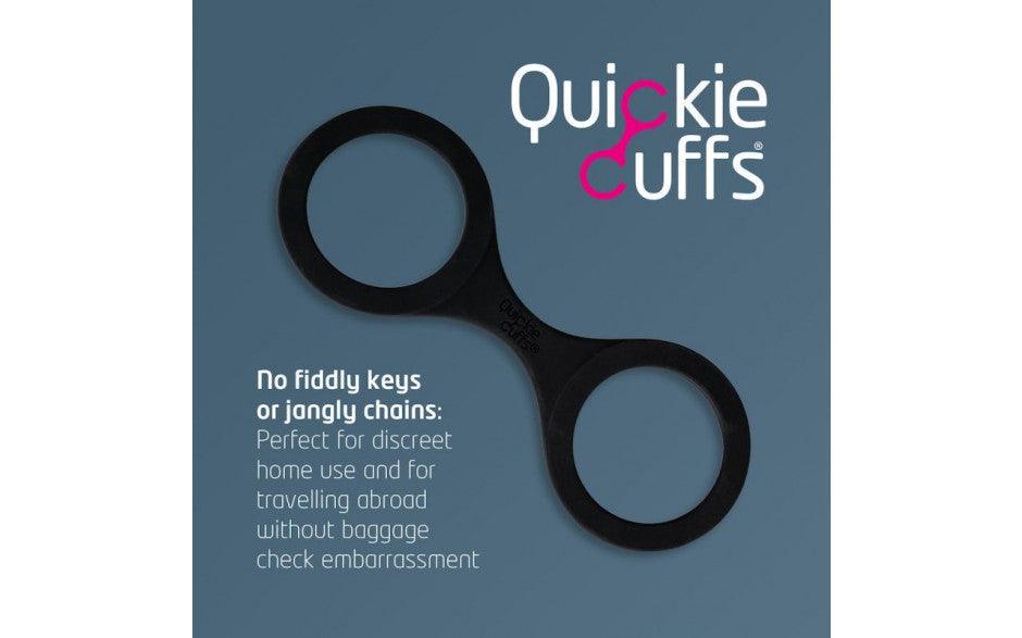 CreativeC Quickie Cuffs – Black Silicone Bondage Handcuffs (Medium) - Adult Toys