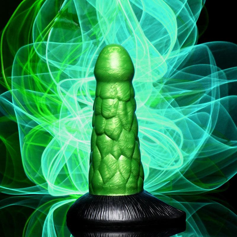 Creature Cocks Radioactive Reptile Thick Scaly Silicone Dildo - Green 19 cm Dildo - DONGS