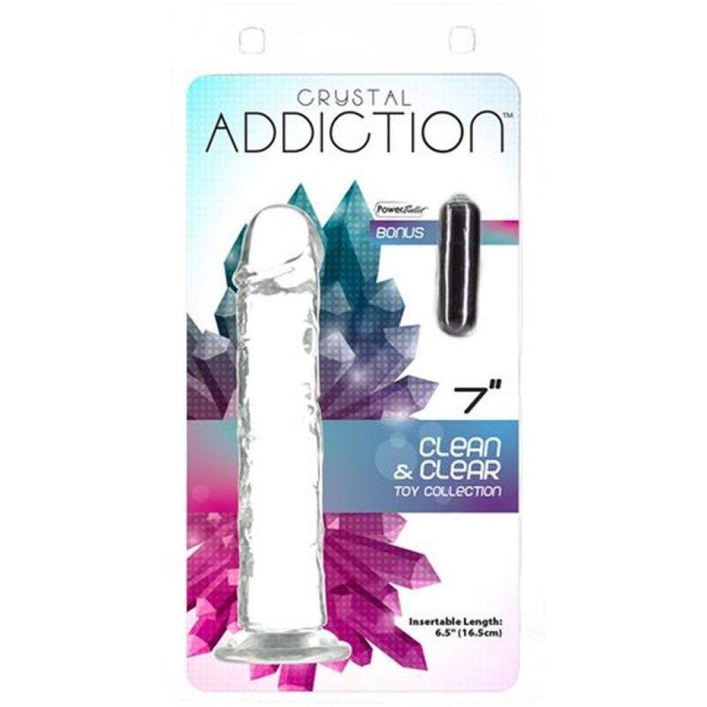 Crystal Dildo Straight 7in Clear - Adult Toys