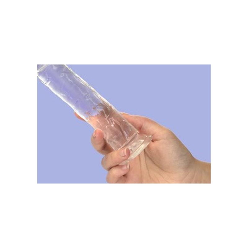 Crystal Dildo Straight 7in Clear - Adult Toys
