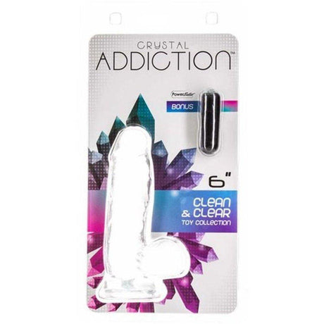 Crystal Dildo w Balls 6in Clear - Naughty by Nature Adult Store