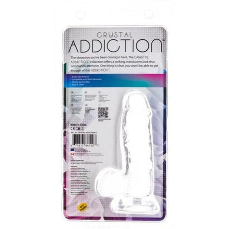 Crystal Dildo w Balls 6in Clear - Naughty by Nature Adult Store