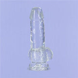 Crystal Dildo w Balls 6in Clear - Naughty by Nature Adult Store