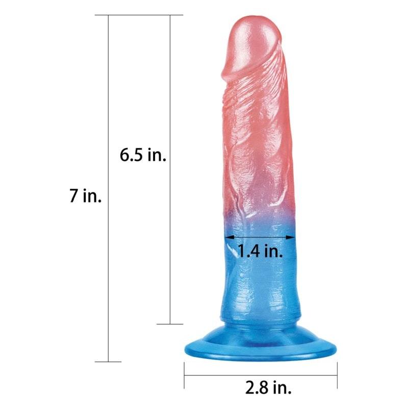 Dazzle Studs Dildo 7in Pink/Blue - Naughty by Nature Adult Store