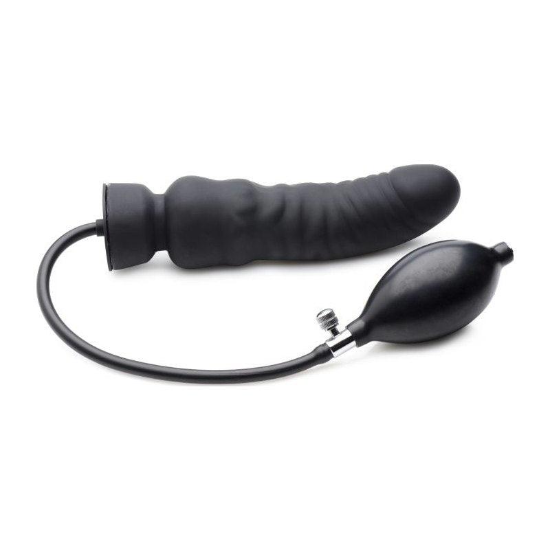 Dick Spand Inflatable Silicone Dildo Black - Adult Toys