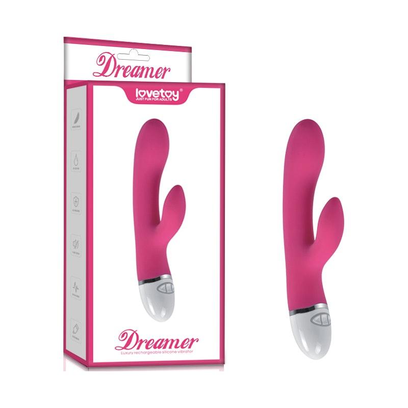 Dreamer 7 Mode Silicone Rechargeable Rabbit Vibrator Pink - Adult Toys