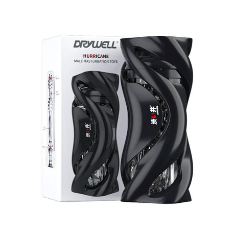 Drywell Hurricane Male Masturbator – Spiral Silicone Sleeve, Black - Adult Toys