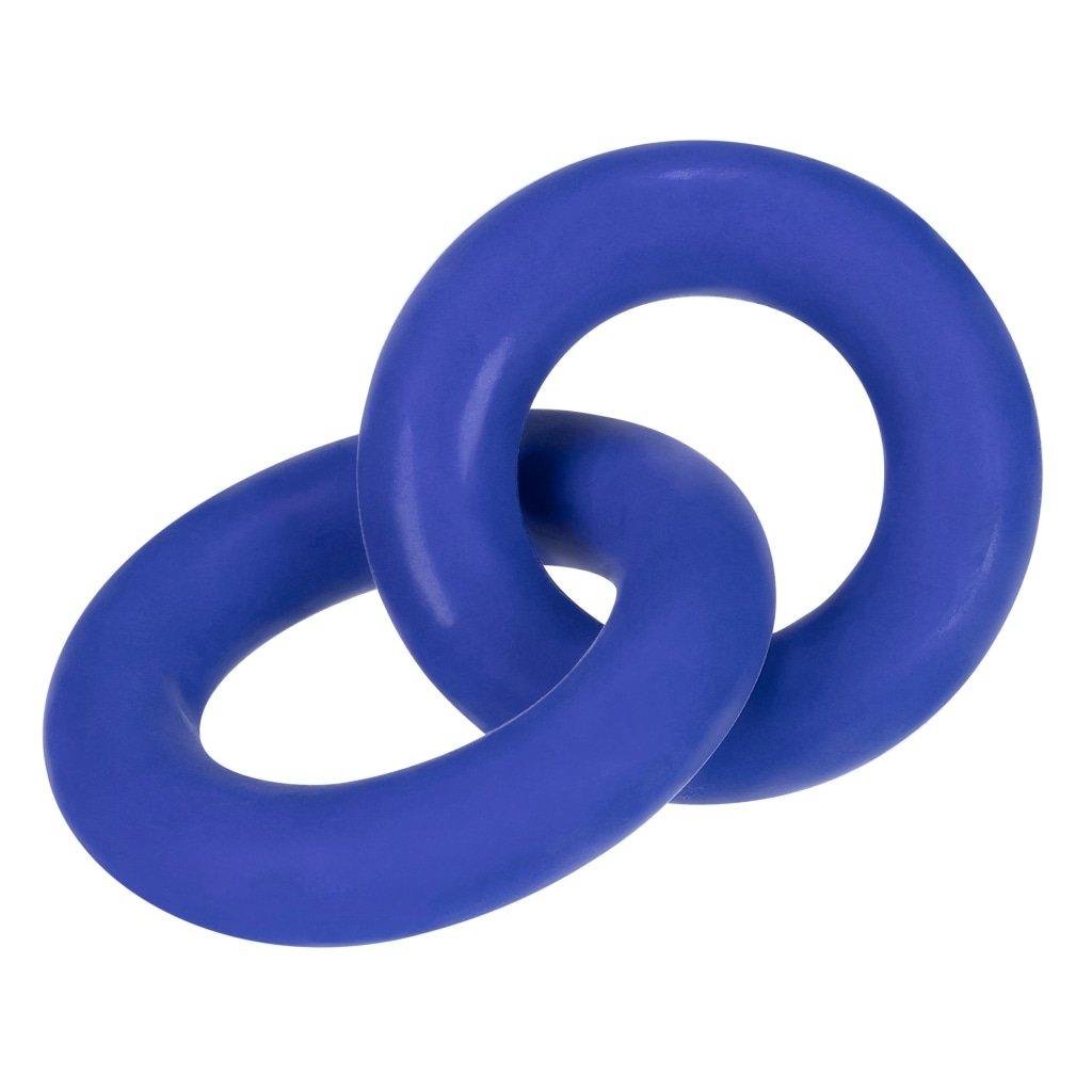DUO Linked Cock/Ball Rings by Hunkyjunk Cobalt - Adult Toys