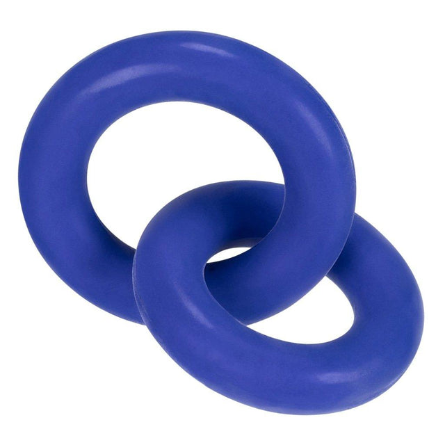 DUO Linked Cock/Ball Rings by Hunkyjunk Cobalt - Adult Toys