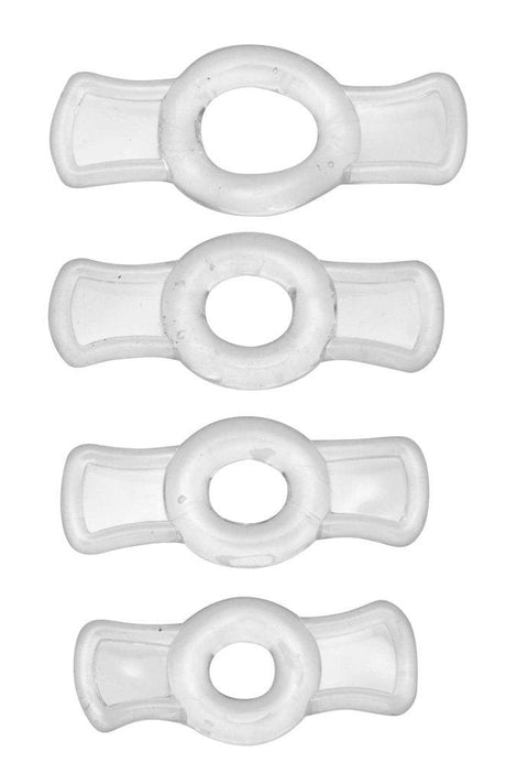 Endurance Clear 4 Ring Penis Set - Adult Toys