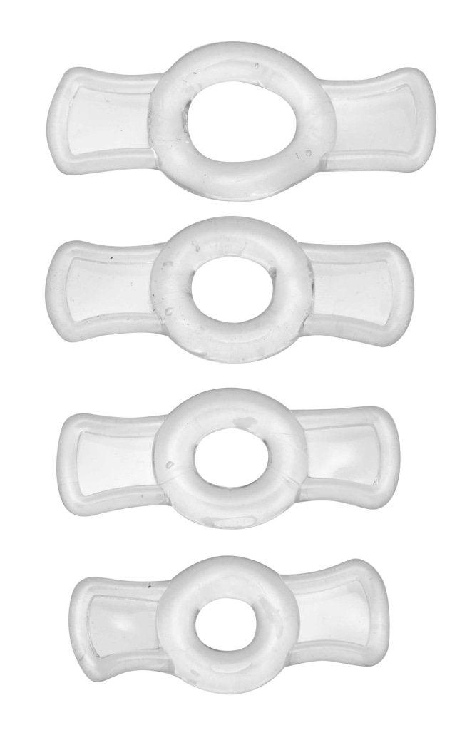 Endurance Clear 4 Ring Penis Set - Naughty by Nature Adult Store