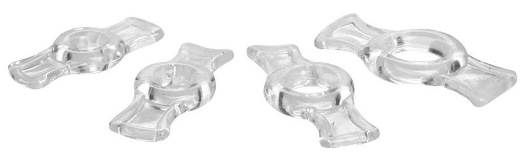 Endurance Clear 4 Ring Penis Set - Naughty by Nature Adult Store