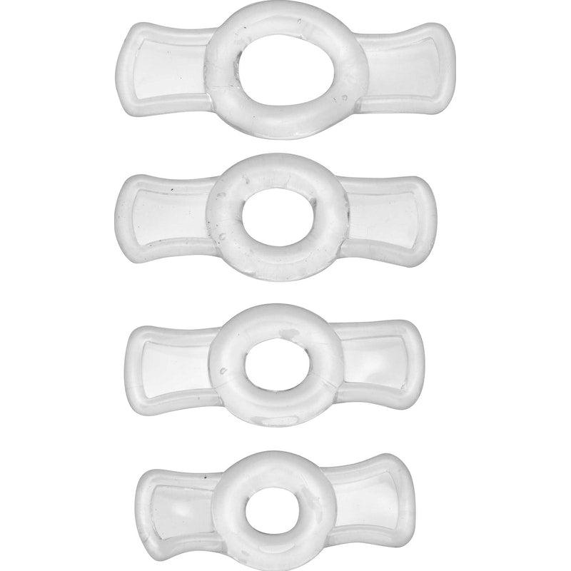 Endurance Clear 4 Ring Penis Set - Naughty by Nature Adult Store