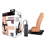 Erection Assistant 2 Vibrating Hollow Strap - On - Flesh 21.5 cm Vibrating Hollow Strap - On - STRAP - ONS