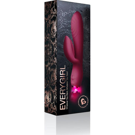 Every Girl Rabbit Vibrator Burgundy - Adult Toys