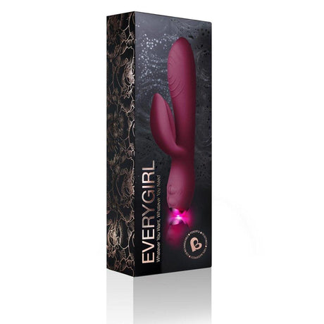 Every Girl Rabbit Vibrator Burgundy - Adult Toys