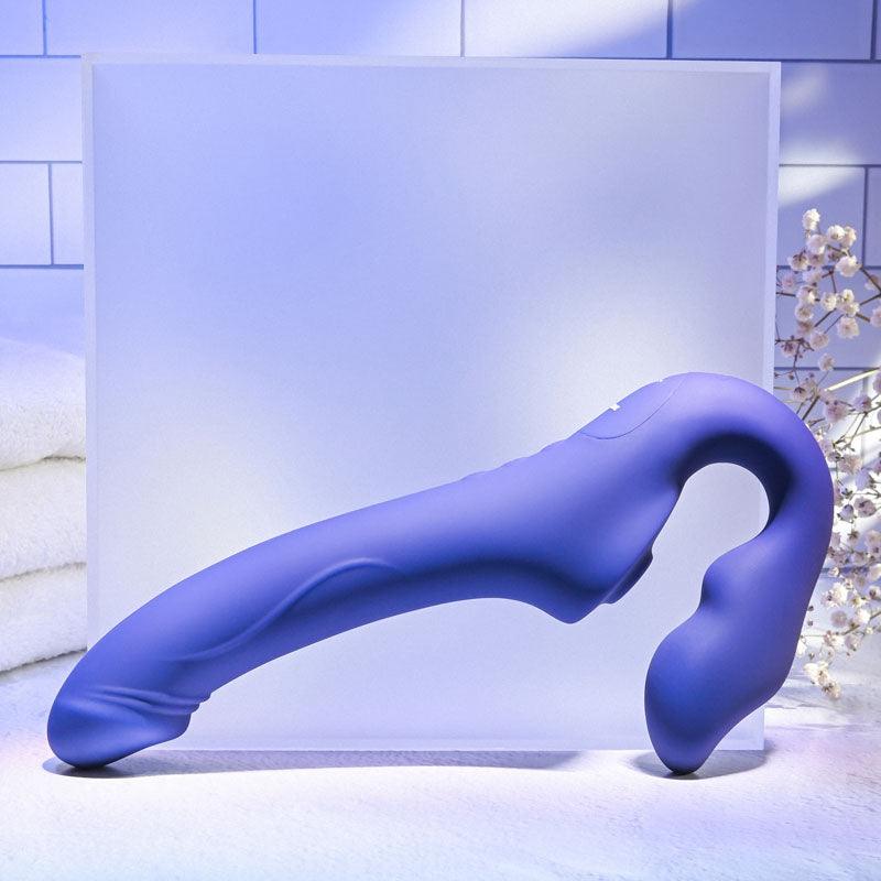 Evolved 2 BECOME 1 - Purple 23.5 cm USB Rechargeable Strapless Strap-On with Remote - Naughty by Nature Adult Store